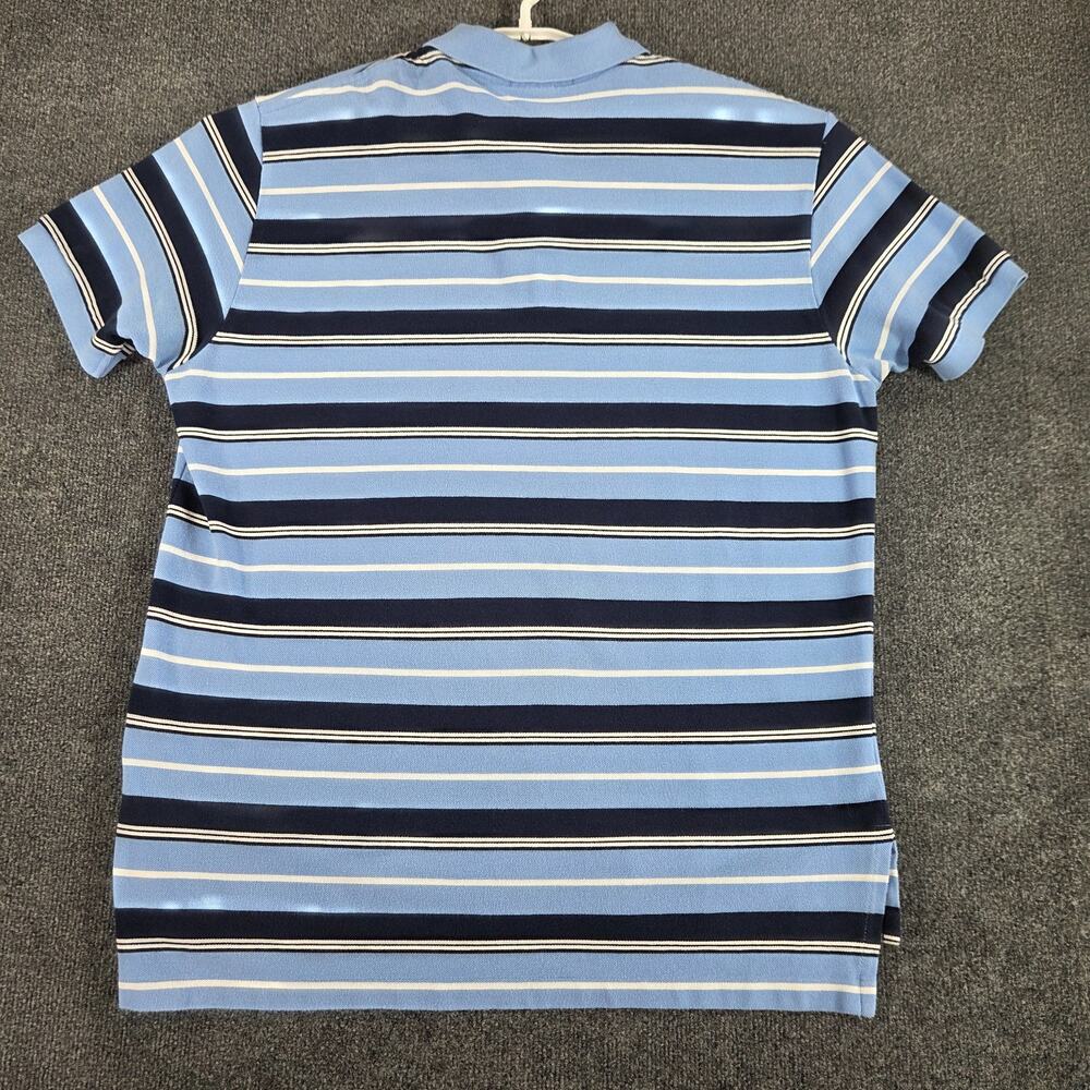 Polo Ralph Lauren Mens Polo Shirt XL Blue Striped Pony Logo 90s Style - Picture 7 of 13